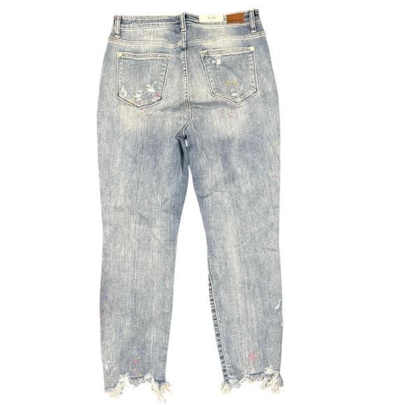 NWT Judy Blue W 9/29 High-Rise Destroyed Confetti Paint Boyfriend Jeans - Picture 9 of 9